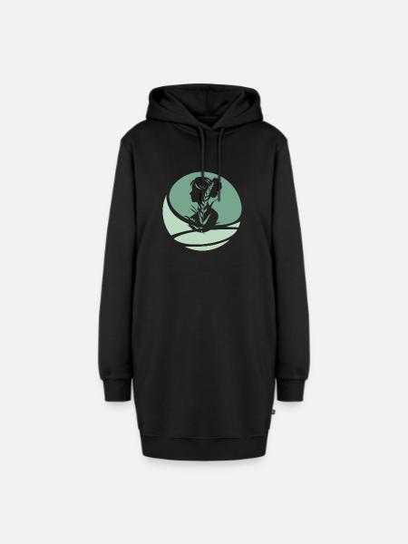 Veganerin Bio - Hoodie-Kleid - Schwarz