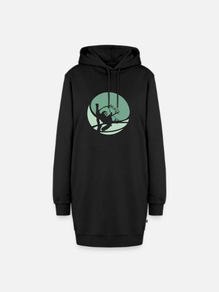 Faul Faultier Müdigkeit - Hoodie-Kleid - Schwarz