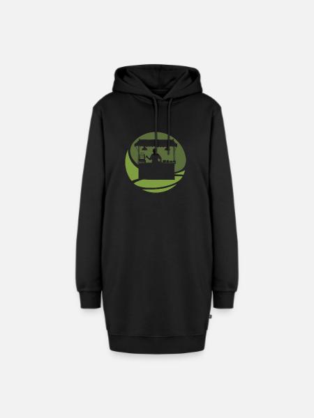 Burger Mahlzeit - Hoodie-Kleid - Schwarz