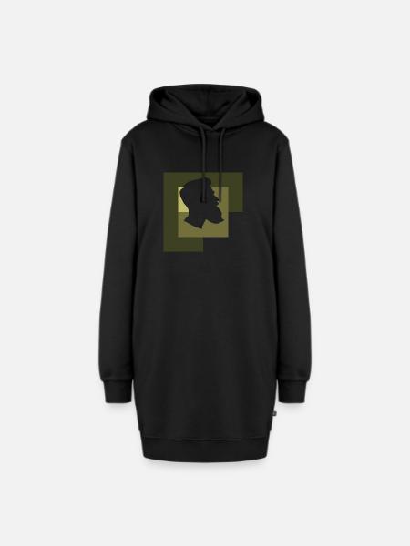 Gesichtsbehaarung Hipster - Hoodie-Kleid - Schwarz