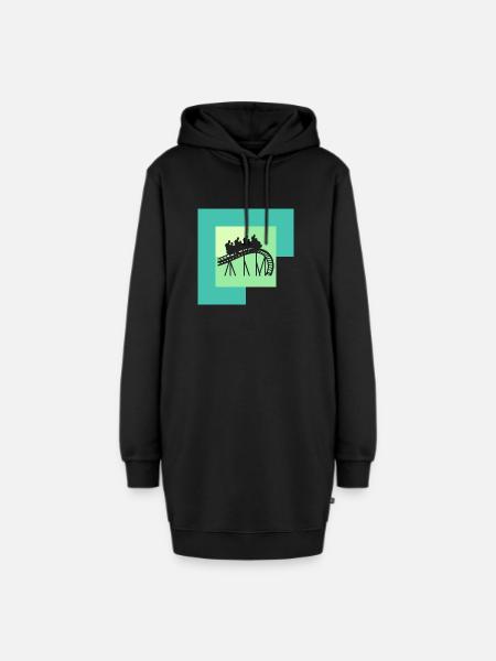 Achterbahn rollercoaster Maßkrug - Hoodie-Kleid - Schwarz
