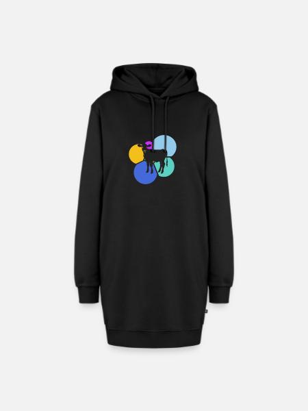 Vegan Pflanzlich Bio - Hoodie-Kleid - Schwarz