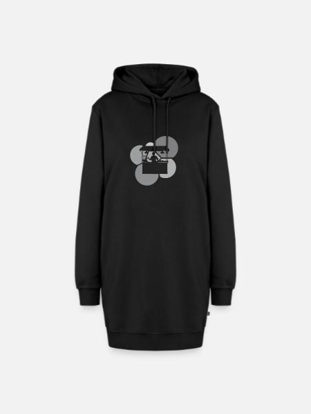 Imbiss Burger Mahlzeit - Hoodie-Kleid - Schwarz