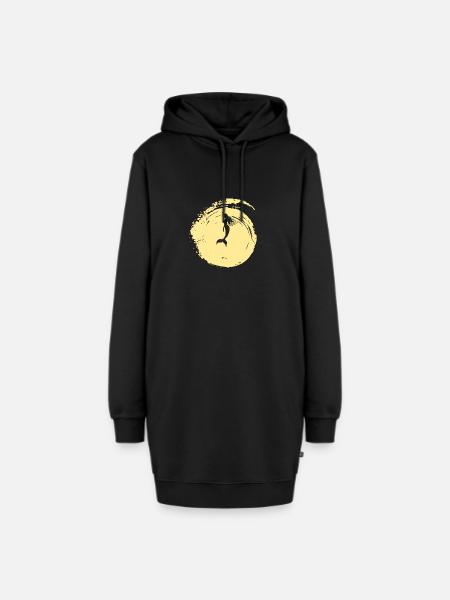 Flosse Fabelwesen - Hoodie-Kleid - Schwarz