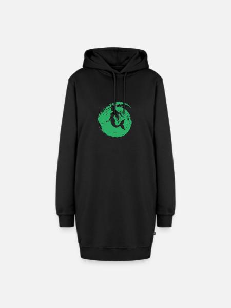 Flosse Fabelwesen - Hoodie-Kleid - Schwarz