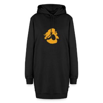 Vegan Bio Pflanzlich - Hoodie-Kleid - Schwarz - Vorne - AI Model Female 172 light (172cm)