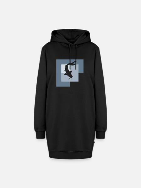 Koi Fischer Teich - Hoodie-Kleid - Schwarz