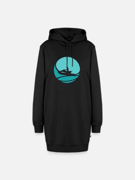 Wasserski Motorschlitten Boot - Hoodie-Kleid - Schwarz