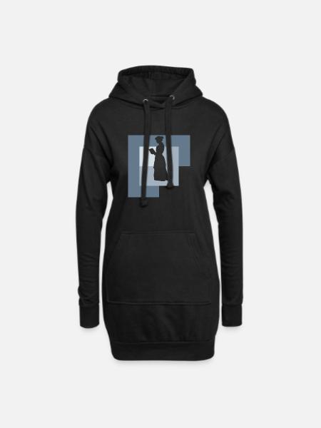 Leseratte Buch - Hoodie-Kleid - Schwarz