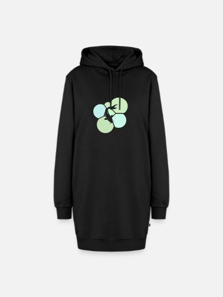 Koi Fisch Fischkopf Japan - Hoodie-Kleid - Schwarz