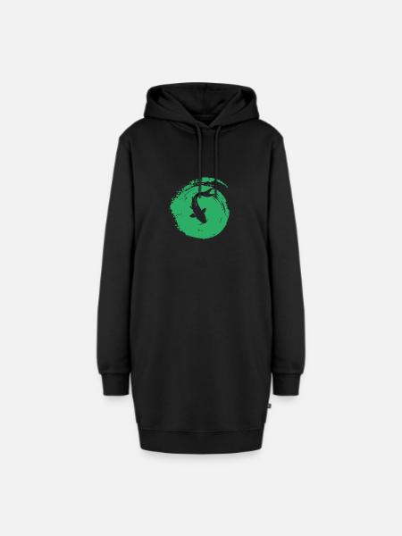 Koi Fisch Fischen - Hoodie-Kleid - Schwarz