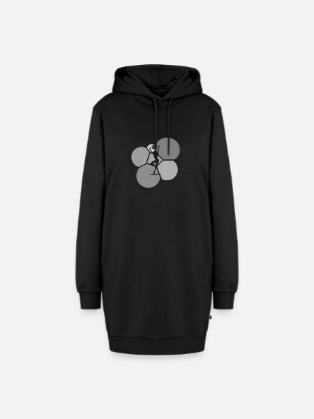 Disco Partymonster Feier - Hoodie-Kleid - Schwarz