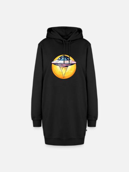 UFO Invasion - Hoodie-Kleid - Schwarz