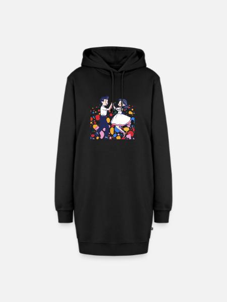 Tanzpaar Foxtrott - Hoodie-Kleid - Schwarz