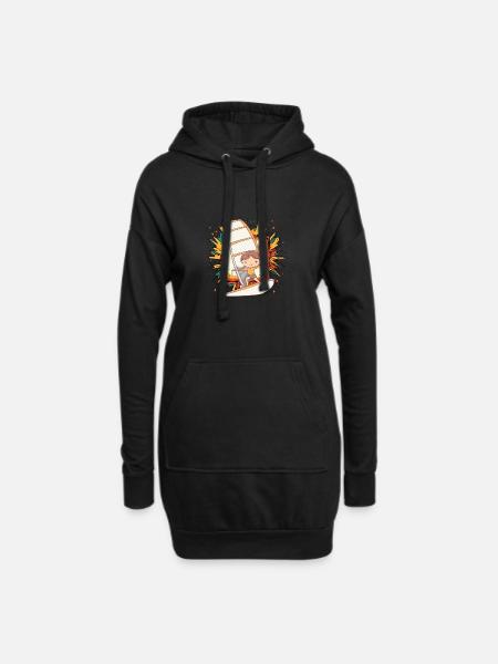 Windsurfen Windsurf Windsurfer - Hoodie-Kleid - Schwarz