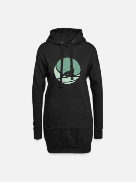 Fischer Fischerei Angler - Hoodie-Kleid - Schwarz
