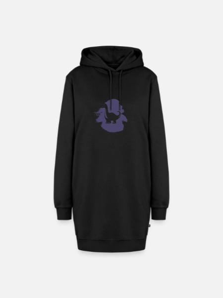 Dinosaurier Fossil - Hoodie-Kleid - Schwarz