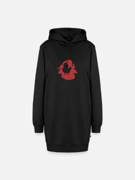 Huhn Hühnchen - Hoodie-Kleid - Schwarz