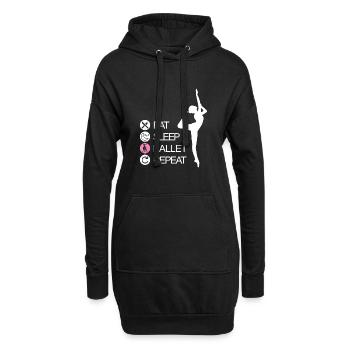 EAT SLEEP BALLET REPEAT Dance Ballettänzer Tänzer - Hoodie-Kleid - Schwarz - Vorne