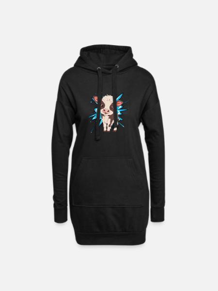 Kuh Muh - Hoodie-Kleid - Schwarz