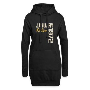 Geburtstagsgeschenk geboren im Januar 1972 - 1972 - Hoodie-Kleid - Schwarz - Vorne