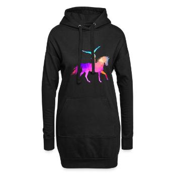 Voltigieren Akrobatik Reitsport Reiten Pferd bunt - Hoodie-Kleid - Schwarz - Vorne