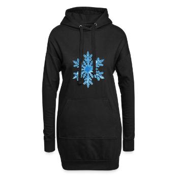 flocon de neige - Sweat-shirt à capuche long Femme - noir - Devant