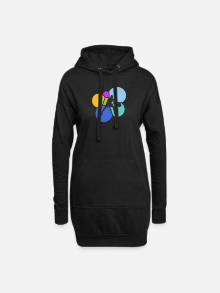 Basketballspieler BBall Hooping - Hoodie-Kleid - Schwarz
