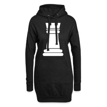Tour de pièces d’échecs - Sweat-shirt à capuche long Femme - noir - Devant