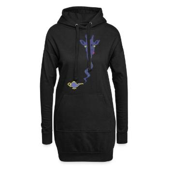 Girlampe - die Giraffe aus der Wunderlampe - Hoodie-Kleid - Schwarz - Vorne