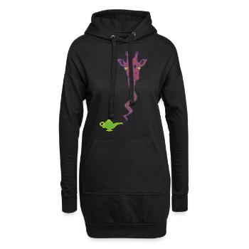 Wunderaffe - Wunderlampe mit Giraffe Geschenk - Hoodie-Kleid - Schwarz - Vorne