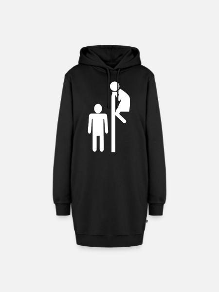 WC Toilette Geschenkidee - Hoodie-Kleid - Schwarz