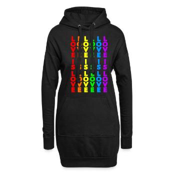 PRIDE RAINBOW LOVE IS LOVE FLAGGE REGENBOGEN LGBT - Hoodie-Kleid - Schwarz - Vorne