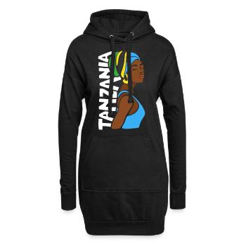 Tansania Tansanische Flagge Afrika Ethnic Souvenir - Hoodie-Kleid - Schwarz - Vorne