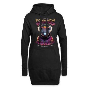 Sei immer du selbst - Koala - Spruch - Hoodie-Kleid - Schwarz - Vorne