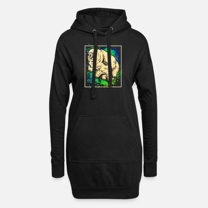 Bärtierchen - Hoodie-Kleid - Schwarz