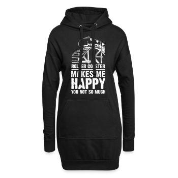 Roller Coaster Makes Me Happy - Hoodie-Kleid - Schwarz - Vorne