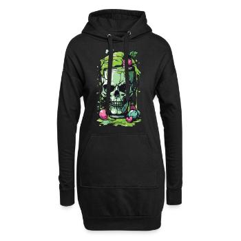 Giftiger Gothic Skull Becher Halloween Design - Hoodie-Kleid - Schwarz - Vorne