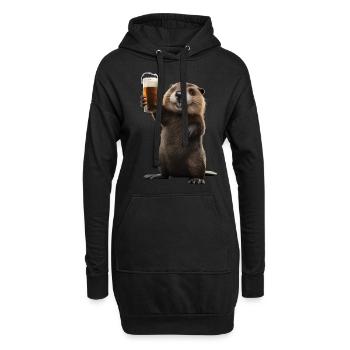 Biber Bier - Hoodie-Kleid - Schwarz - Vorne