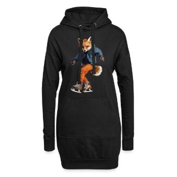 Fuchs - Hoodie-Kleid - Schwarz - Vorne