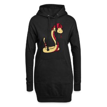 schlange pirat seeraeuber kapitaen matrose seebaer - Hoodie-Kleid - Schwarz - Vorne