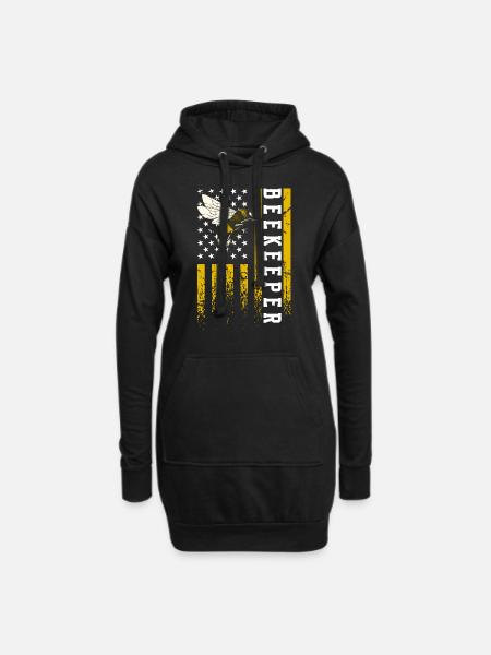 Imker Biene Insekt - Hoodie-Kleid - Schwarz