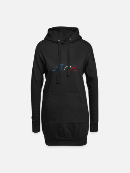 Die hanseatische Welle - Hoodie-Kleid - Schwarz