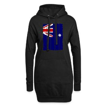 Drapeau australien sous le drapeau australien - Sweat-shirt à capuche long Femme - noir - Devant