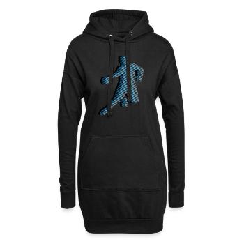 HANDBALL Streifenraster 3C - Hoodie-Kleid - Schwarz - Vorne