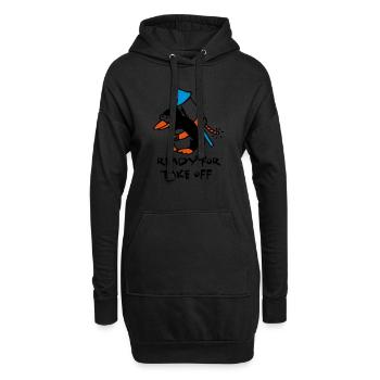 rocket_pinguin_white_c_3c - Hoodie-Kleid - Schwarz - Vorne