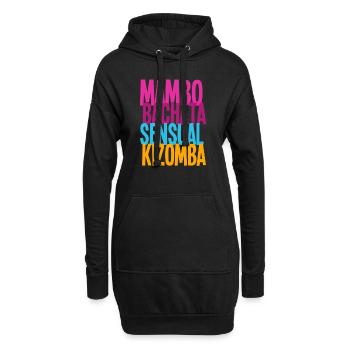 Mambo Bachata Kizomba Sensuelle - Chemises de nuit - Sweat-shirt à capuche long Femme - noir - Devant