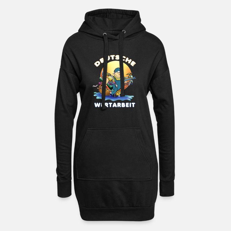 Handwerker - Hoodie-Kleid - Schwarz