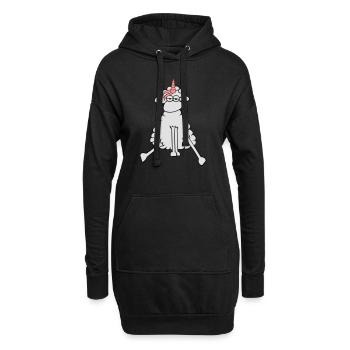 Einhorn locke - Hoodie-Kleid - Schwarz - Vorne