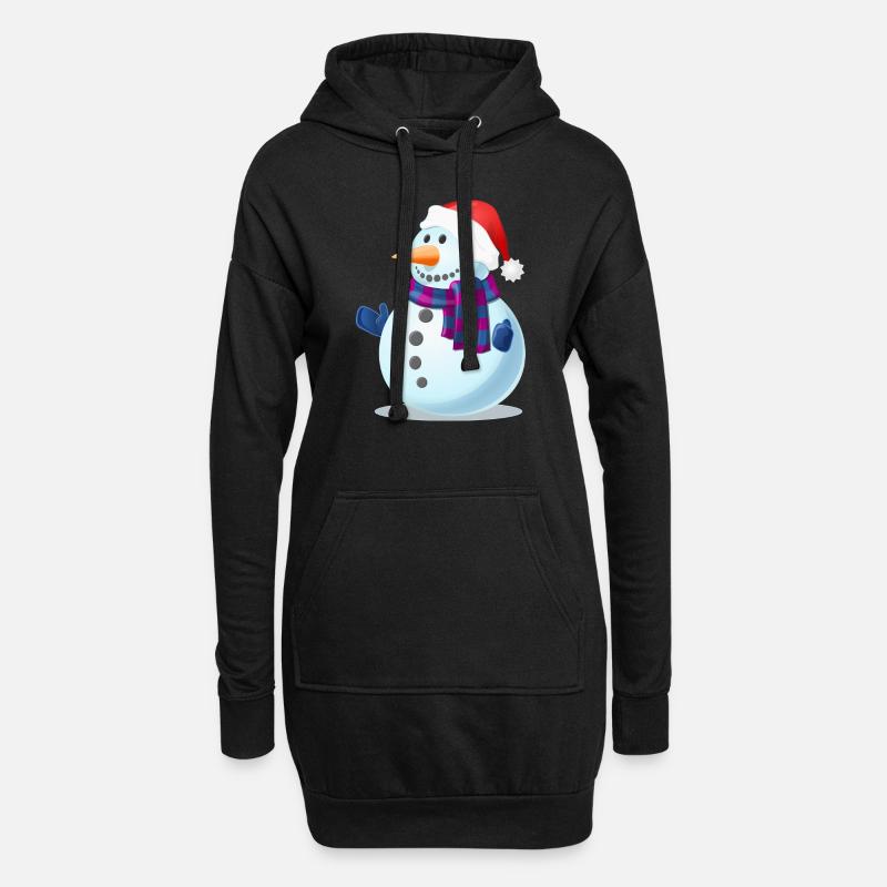 Schneemann - Hoodie-Kleid - Schwarz